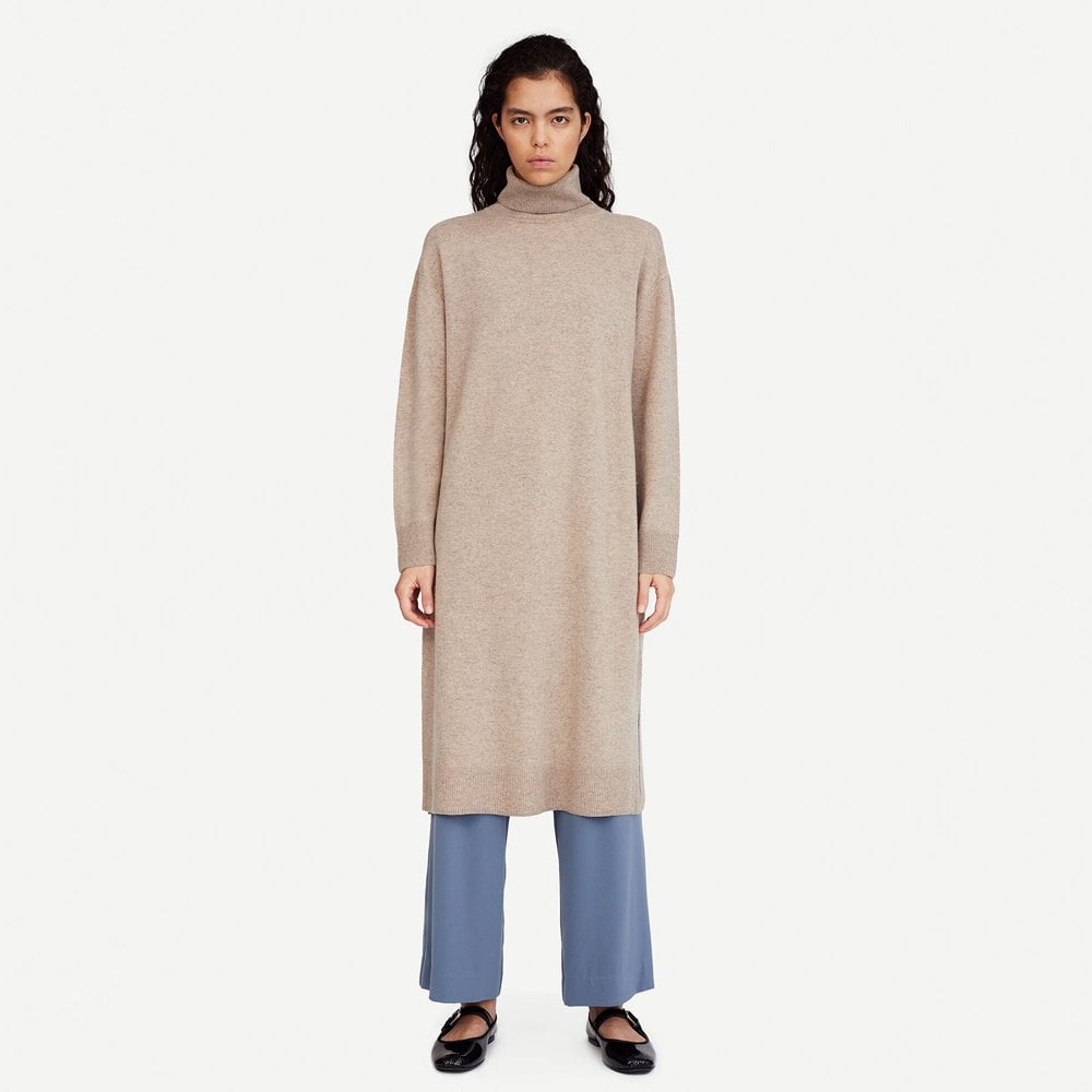 - Wool Midi Dress - Beige