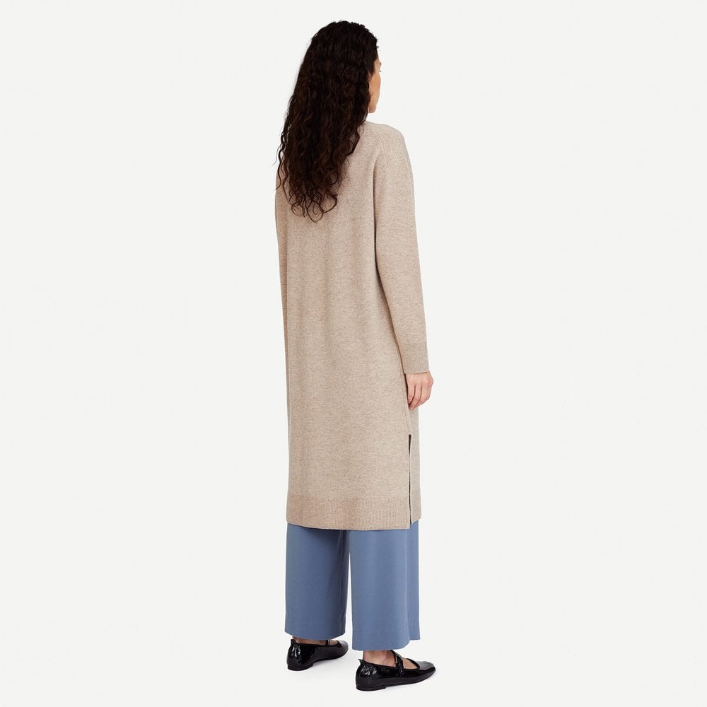 - Wool Midi Dress - Beige