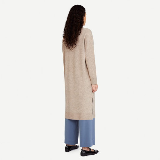 - Wool Midi Dress - Beige