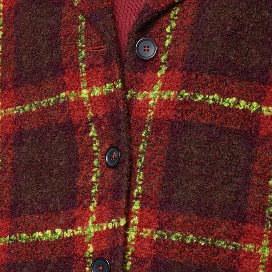 - Checked Bouclé Coat - Brown/Multi