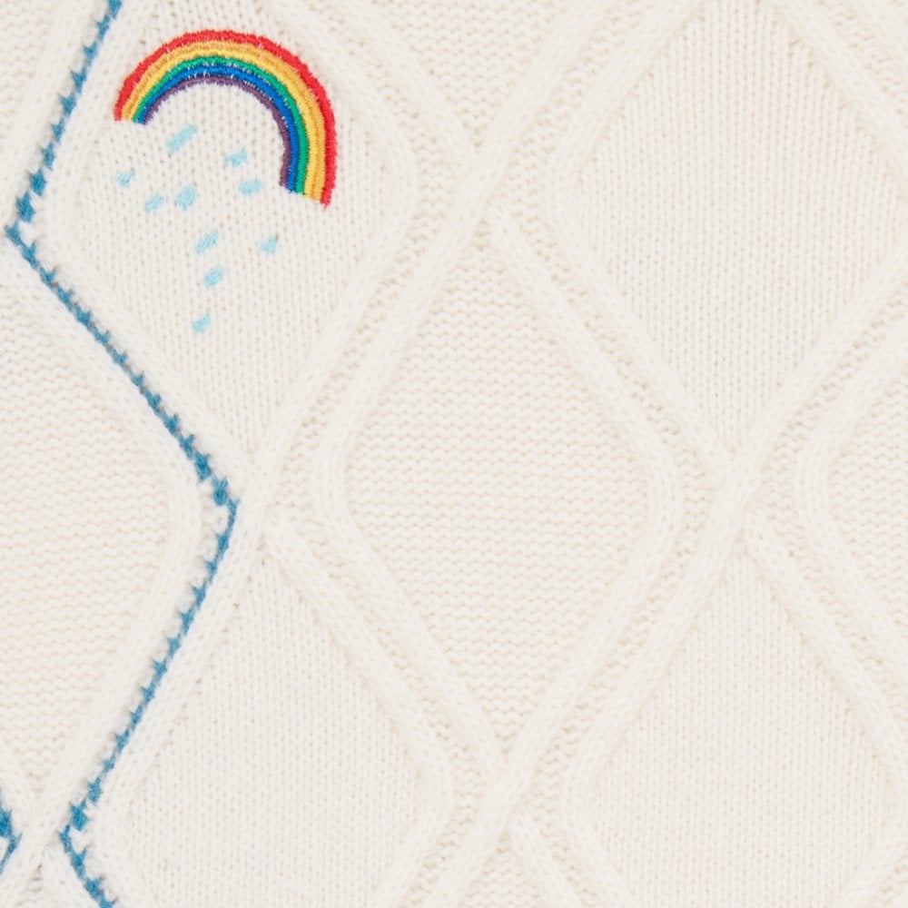 - Embroidered 'Doodle' Roll Neck Sweater - Off-White