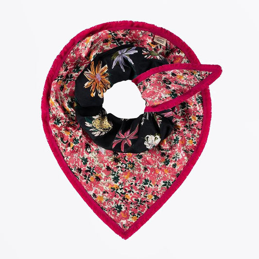 - Double Floral Shawl - Ivory/Multi