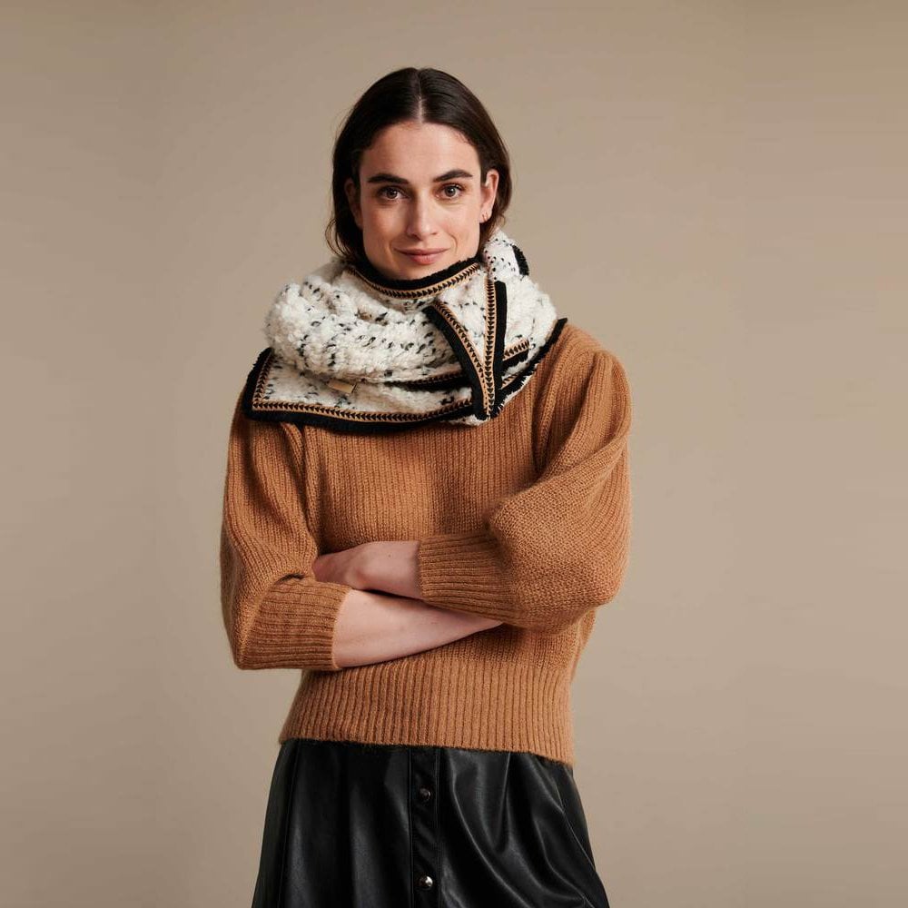 Wool-Blend Teddy Shawl - Ivory