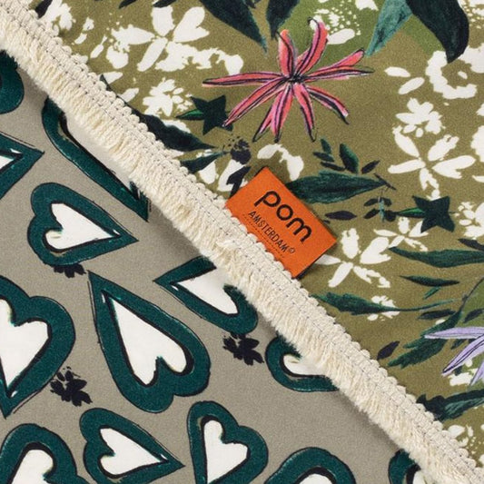 Floral and Heart Print Shawl - Green/Multi