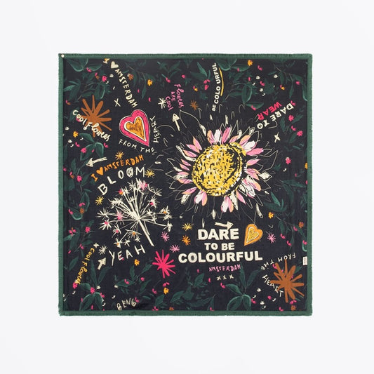 - 'Flower Love' Shawl - Black/Multi