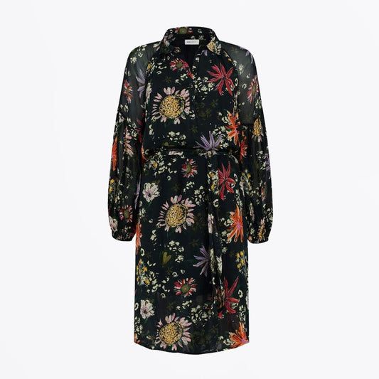 - Floral Print Dress - Black/Multi