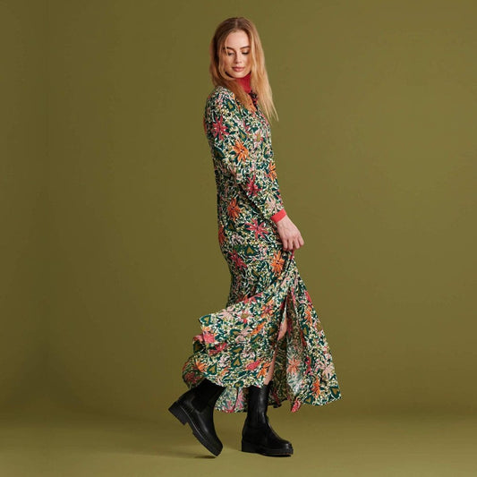 Floral and Heart Print Dress - Multi