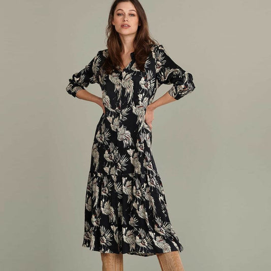 - Paradise Birds Dress - Black
