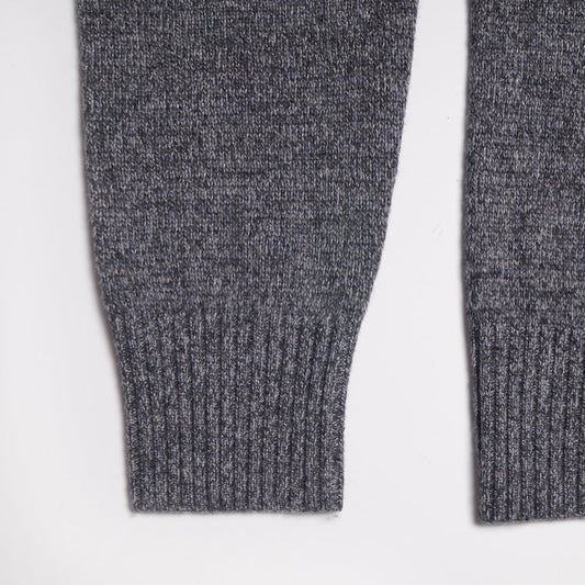 -  Crew Neck Knit Sweater - Grey Marl