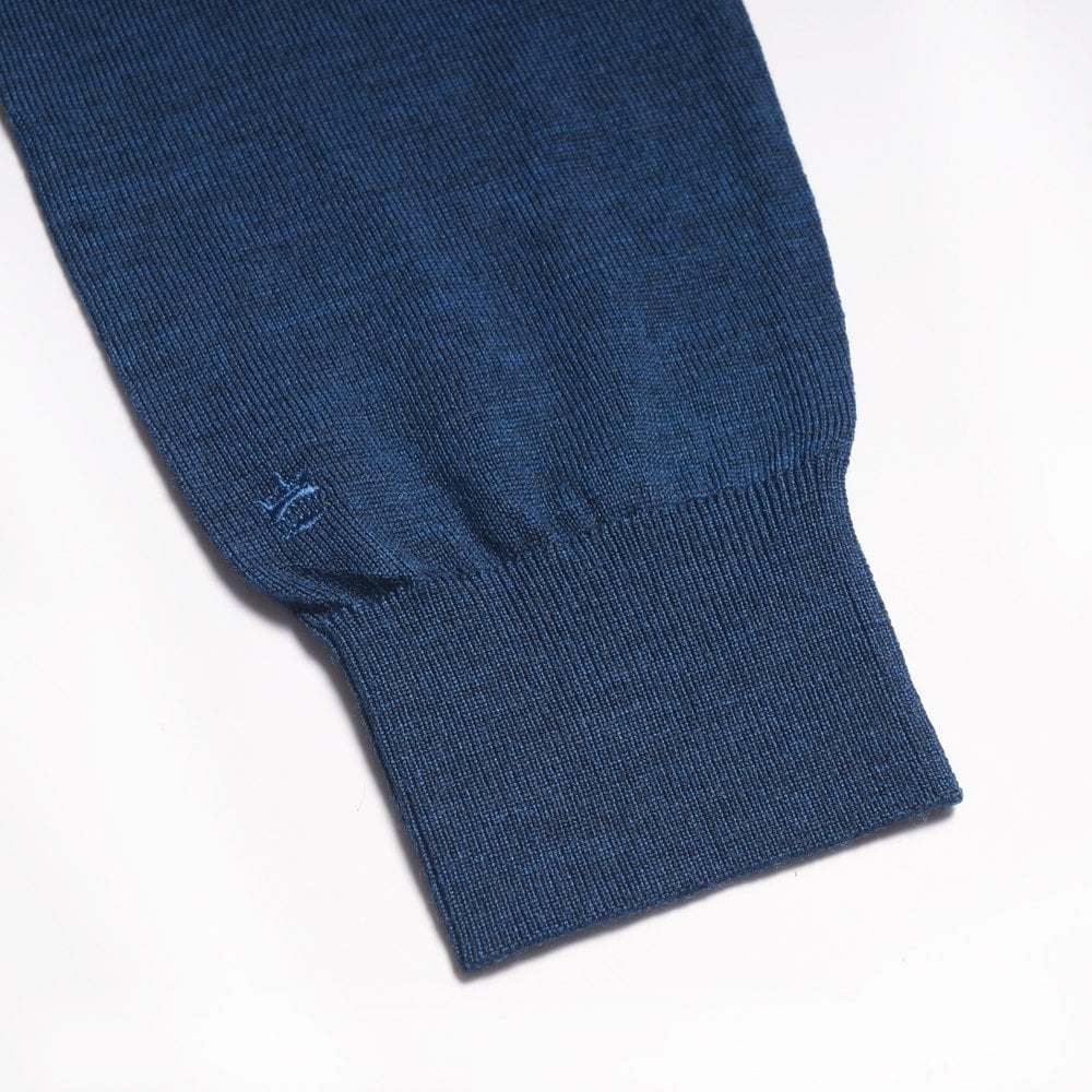 Merino Crew Neck Knit Sweater - Blue