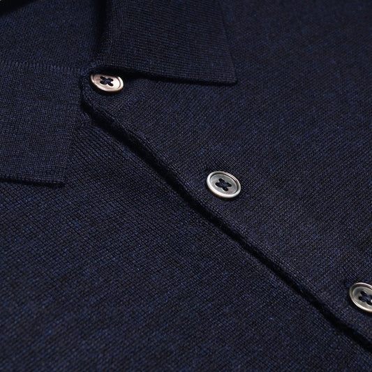 Merino Polo Shirt - Navy