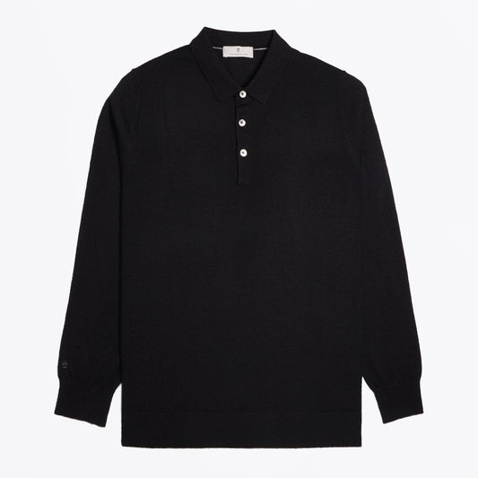 Merino Polo Shirt - Black