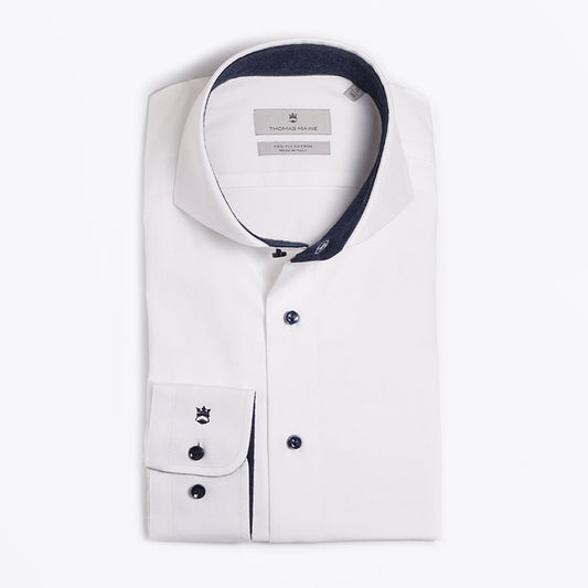 - Contrast Insert Shirt - White