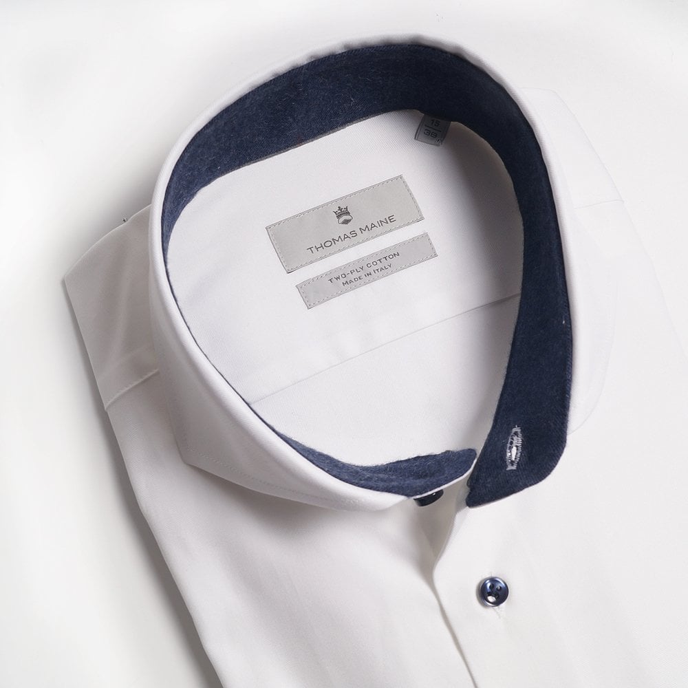 - Contrast Insert Shirt - White