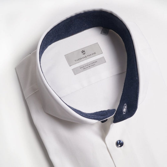 - Contrast Insert Shirt - White