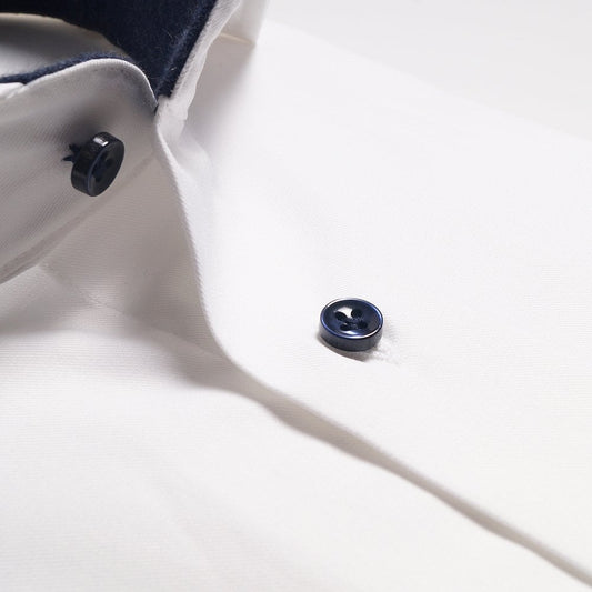 - Contrast Insert Shirt - White