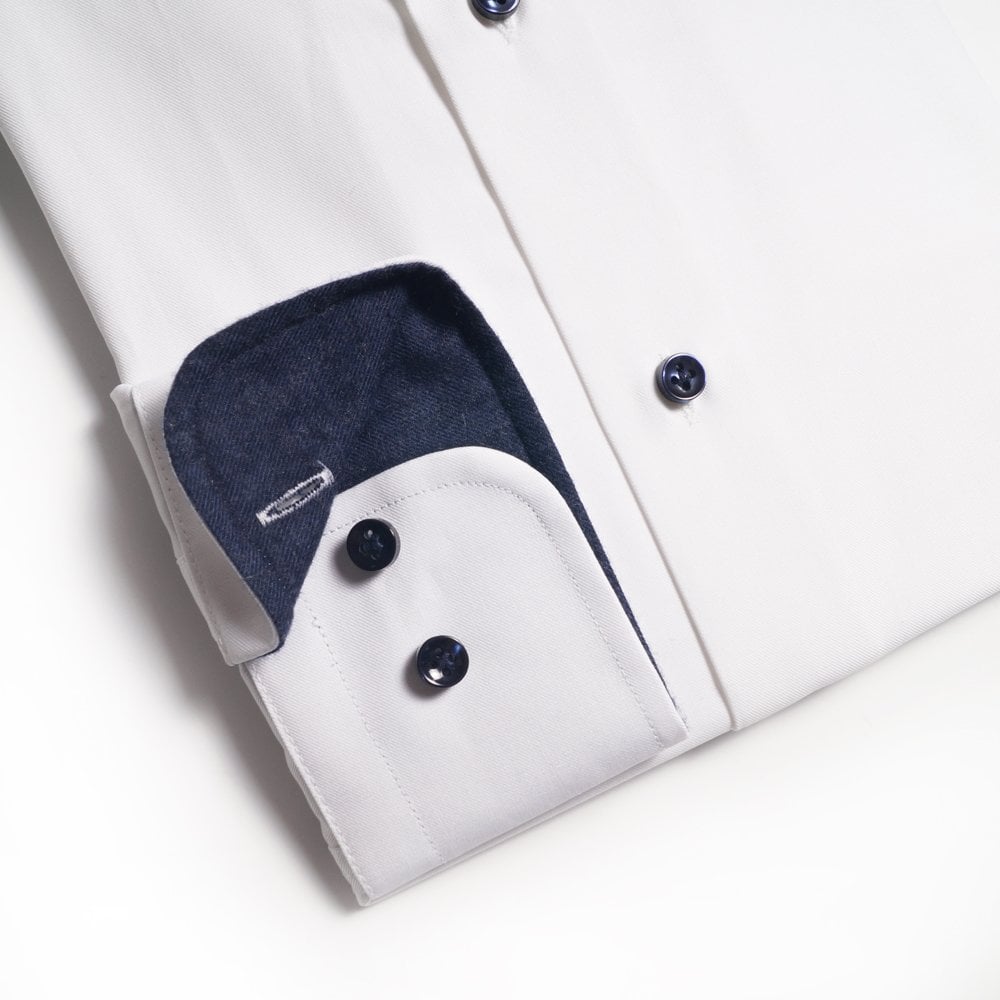 - Contrast Insert Shirt - White