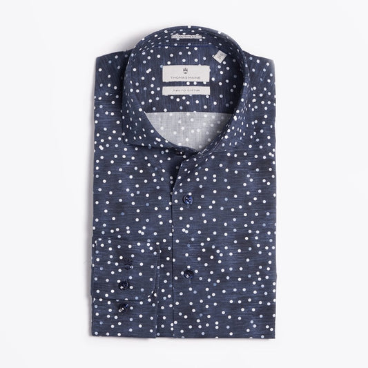 - Polka Dot Shirt - Navy