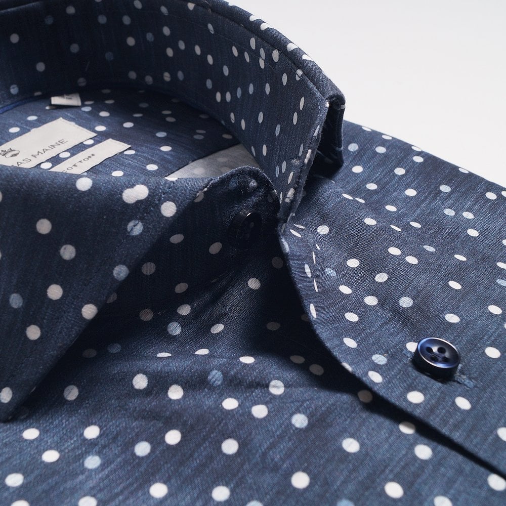 - Polka Dot Shirt - Navy