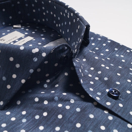 - Polka Dot Shirt - Navy