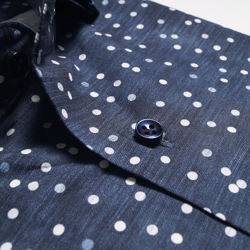 - Polka Dot Shirt - Navy