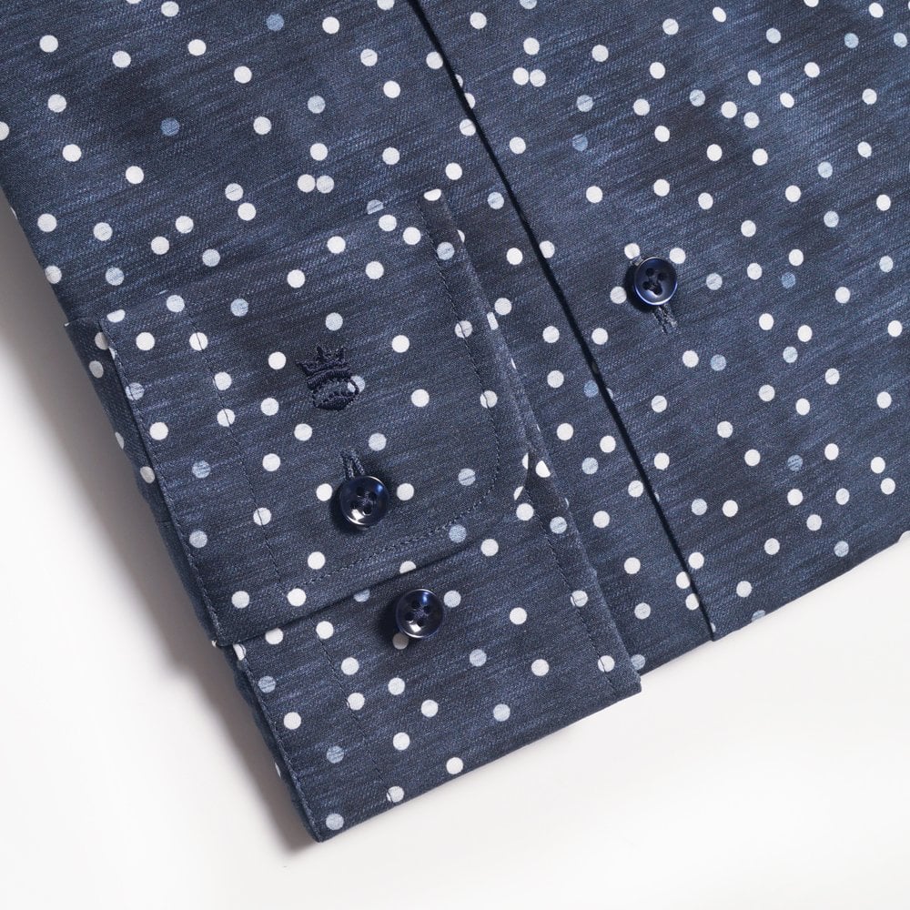- Polka Dot Shirt - Navy