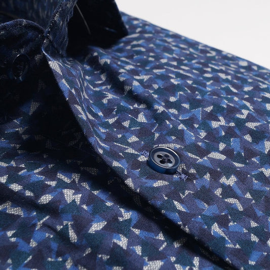 - Abstract Print Shirt - Navy