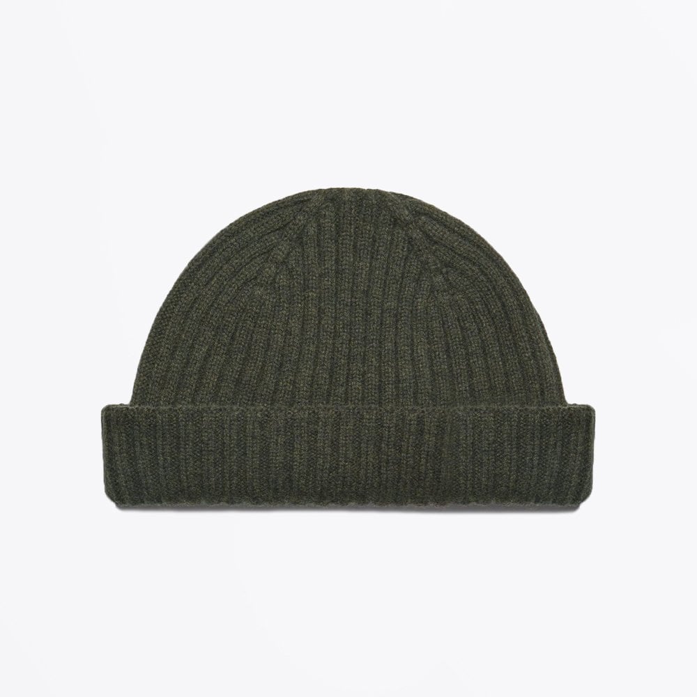 Wax Knit Beanie Hat - Khaki