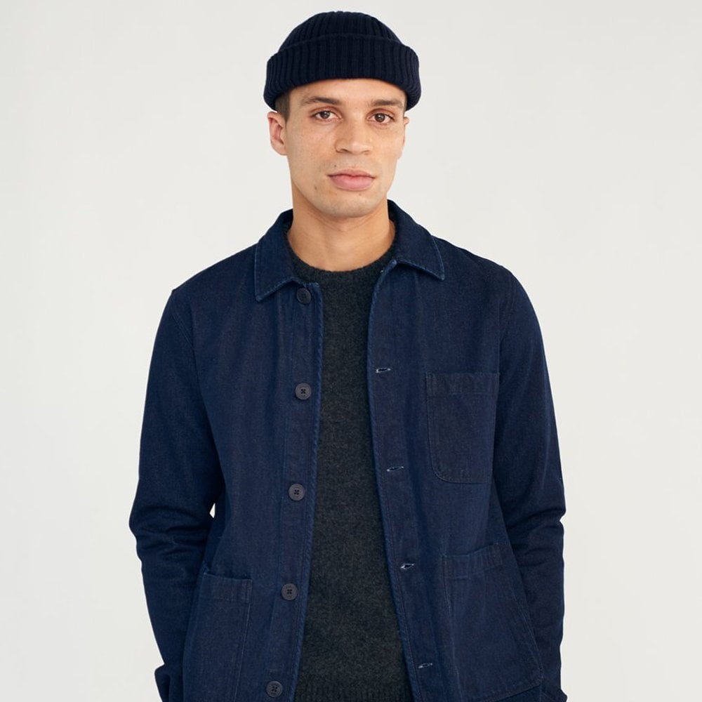 Wax Knit Beanie Hat - Navy