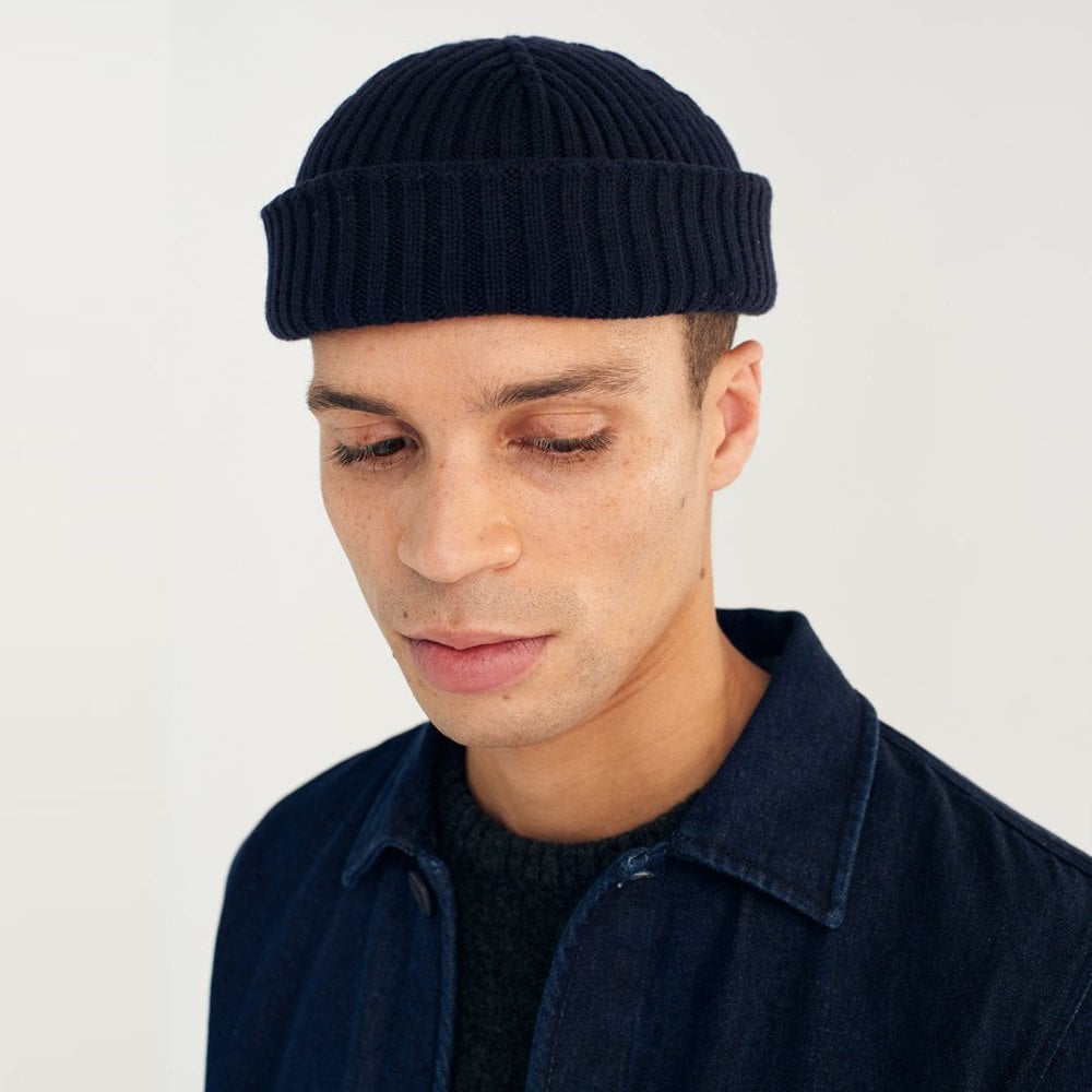 Knit Beanie Hat - Navy