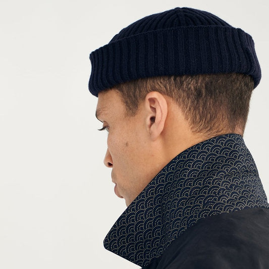 Knit Beanie Hat - Navy