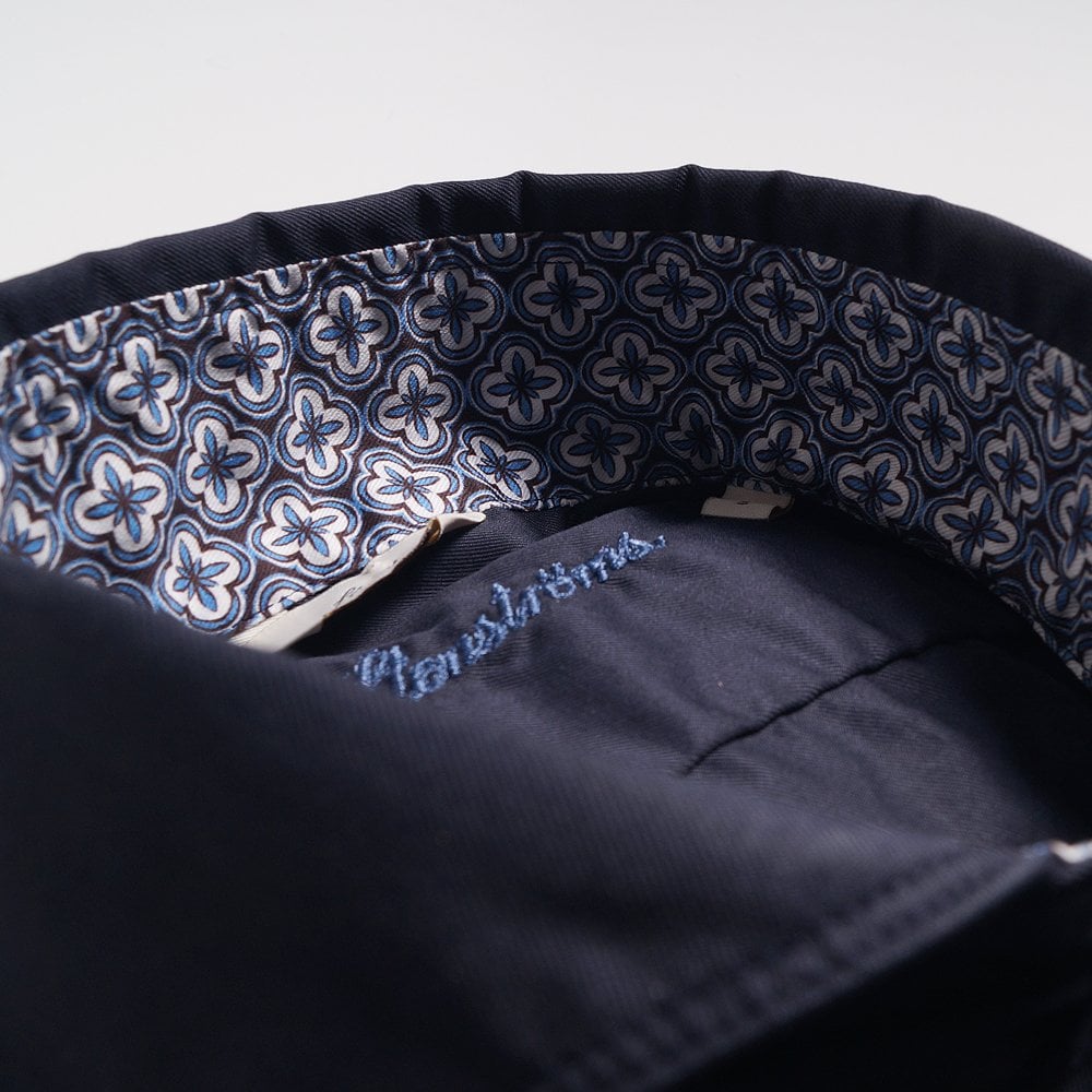 - Slimline Contrast Mosaic Inlay Shirt - Navy