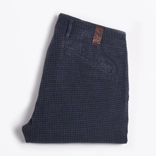 Leo - Super Slim Dogtooth Chinos - Navy