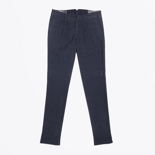 Leo - Super Slim Dogtooth Chinos - Navy
