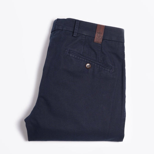 Lupus - Fine Check Chinos - Navy