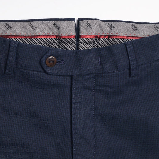Lupus - Fine Check Chinos - Navy