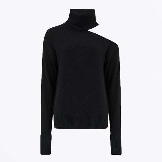 - Raundi - Off-Shoulder Sweater - Black