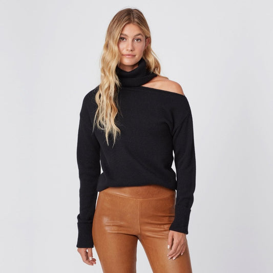 - Raundi - Off-Shoulder Sweater - Black