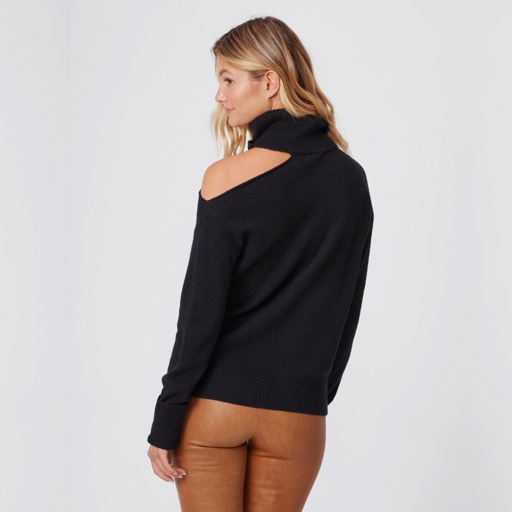 - Raundi - Off-Shoulder Sweater - Black