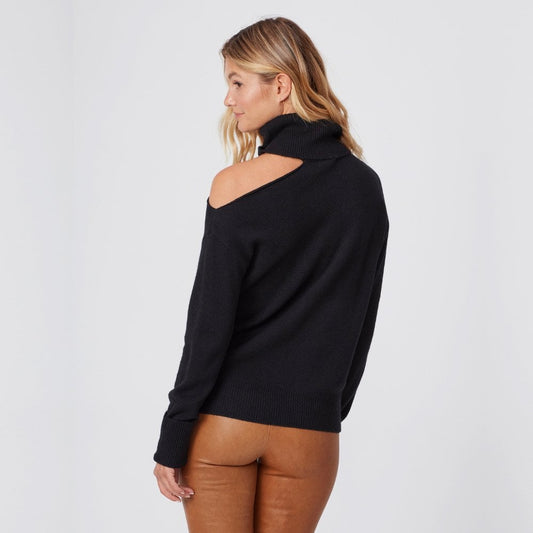 - Raundi - Off-Shoulder Sweater - Black