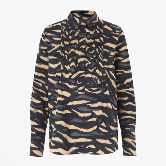 - Rama - Animal Print Shirt - Black/Beige