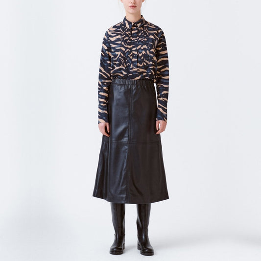 - Rama - Animal Print Shirt - Black/Beige