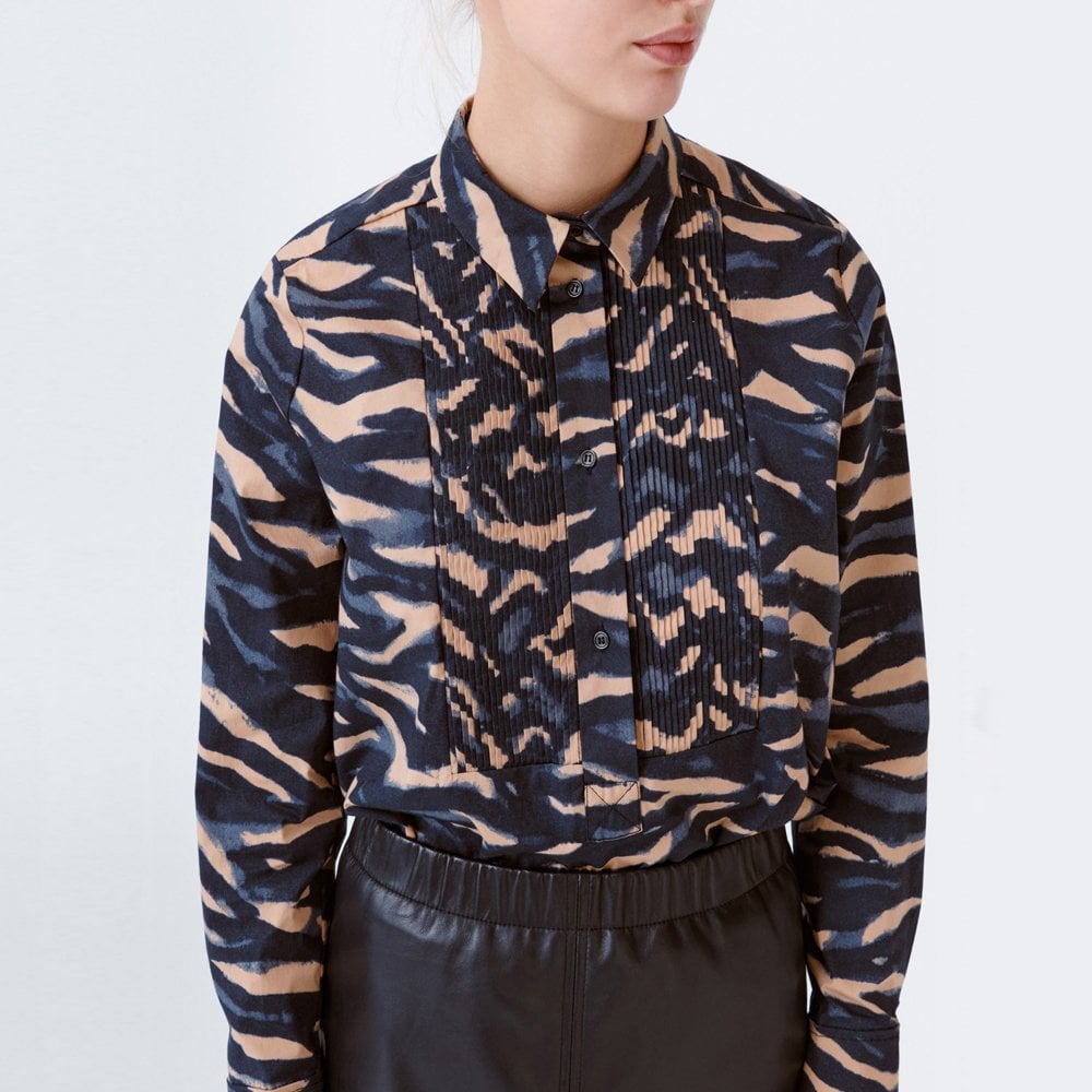 - Rama - Animal Print Shirt - Black/Beige