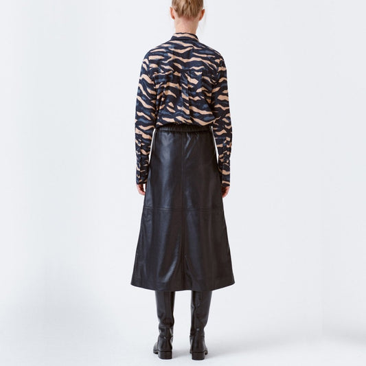 - Rama - Animal Print Shirt - Black/Beige