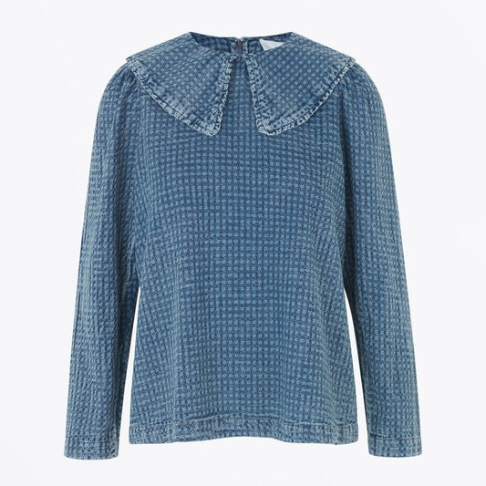 - Rare - Oversized Collar Top - Blue