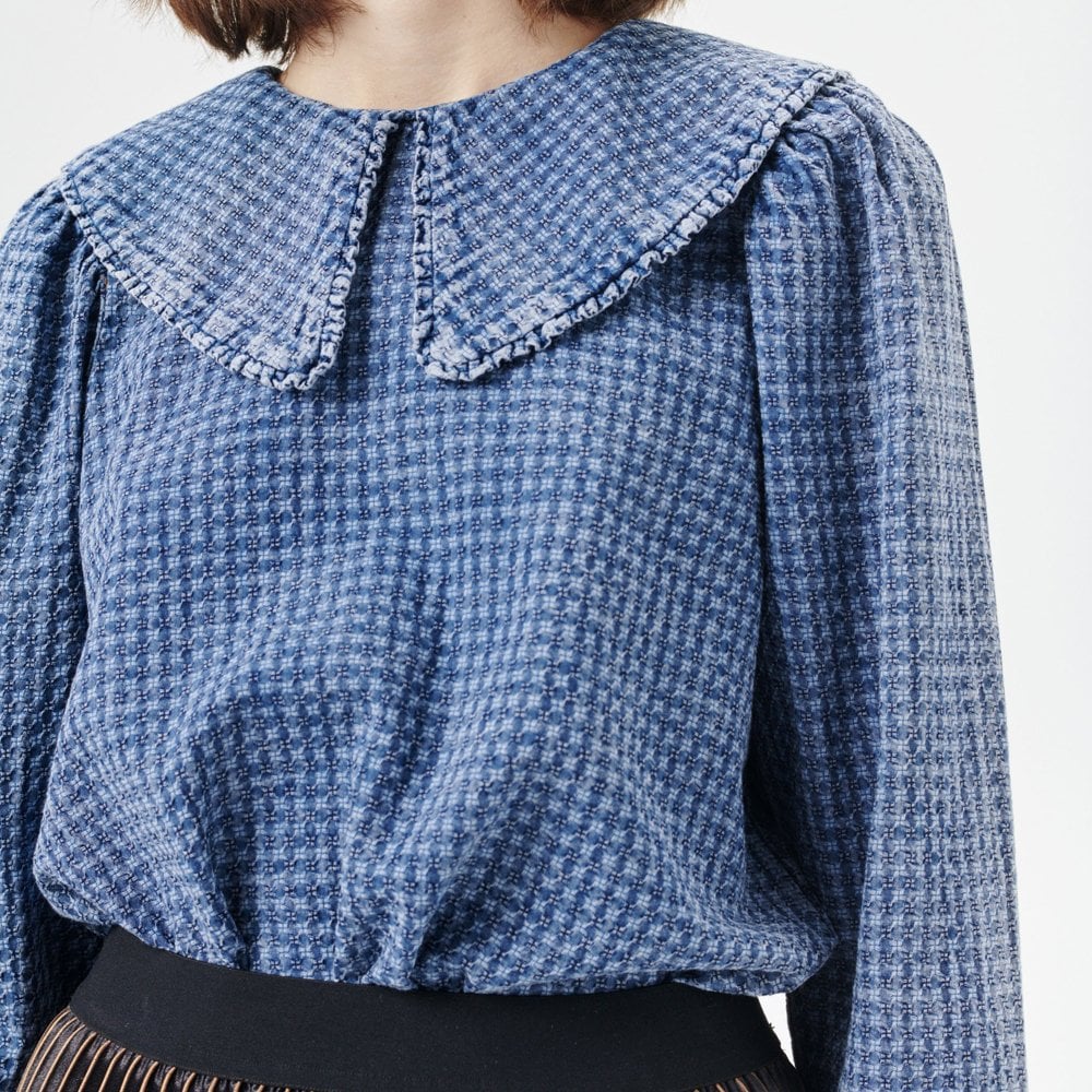 - Rare - Oversized Collar Top - Blue