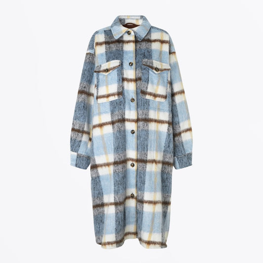 - Rei - Long Check Shacket - Blue