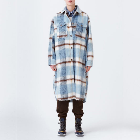 - Rei - Long Check Shacket - Blue