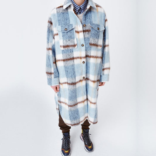 - Rei - Long Check Shacket - Blue