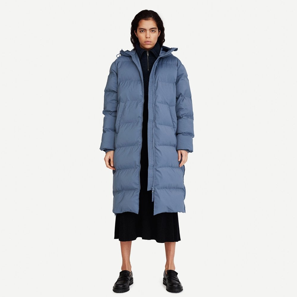 Samsoe Long Quilted Coat - Blue